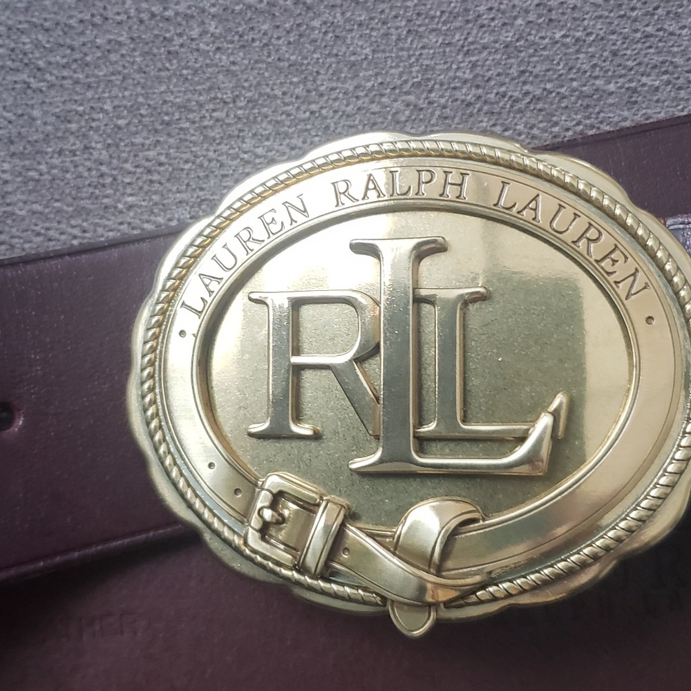 Lauren Ralph Lauren dark brown logo belt